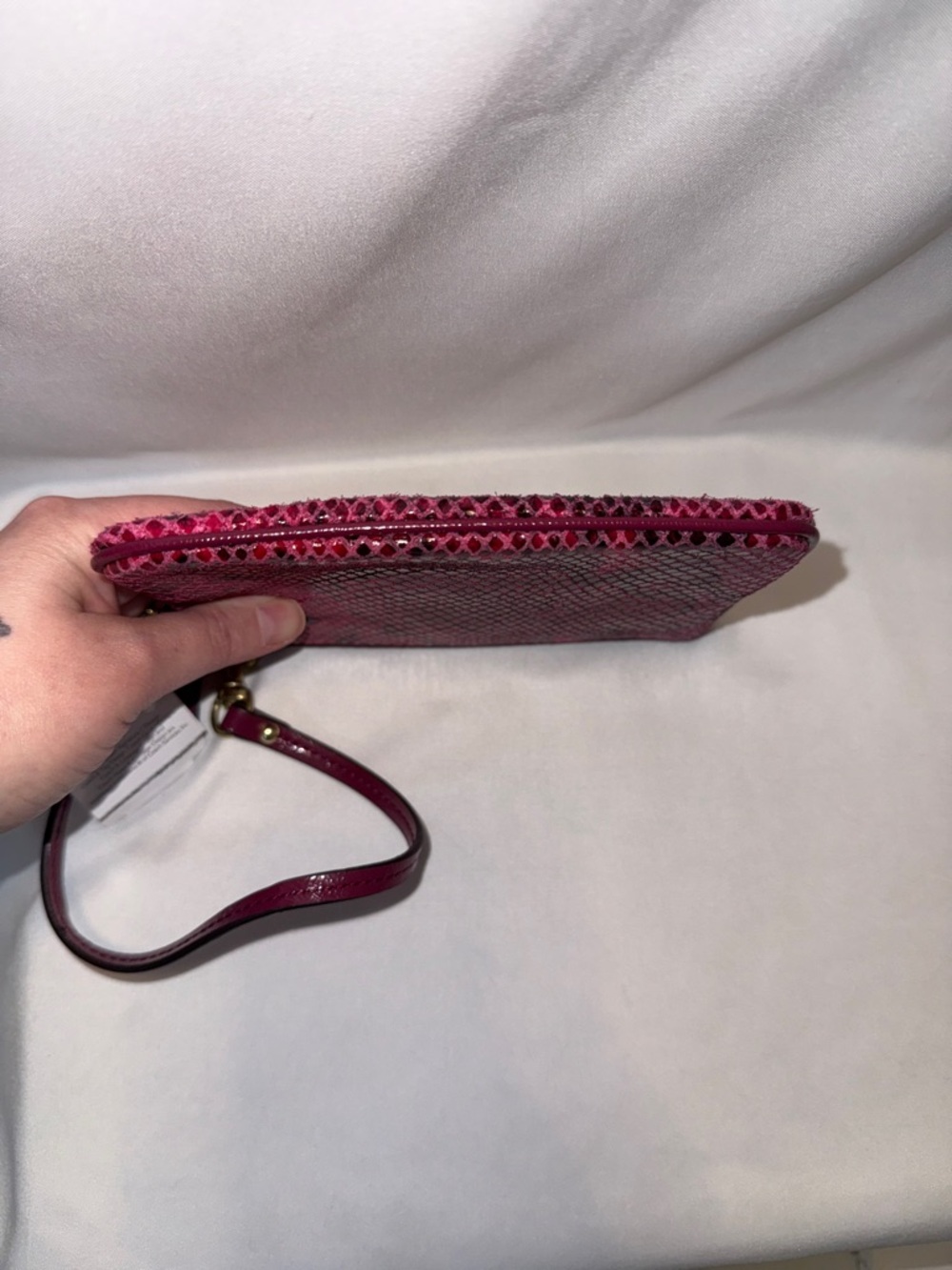 NWT Coach Raspberry Python Leather Wristlet Model F50162 Wristlet - Picture 8 of 8